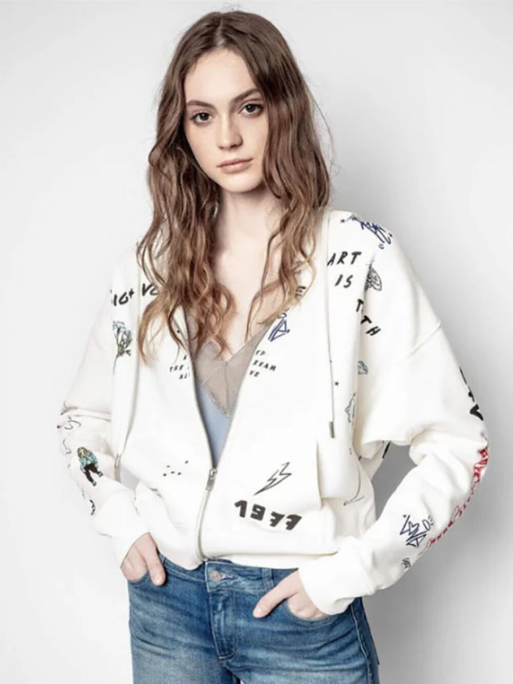 Zadig & Voltaire Spencer Zip Tat Hoodie